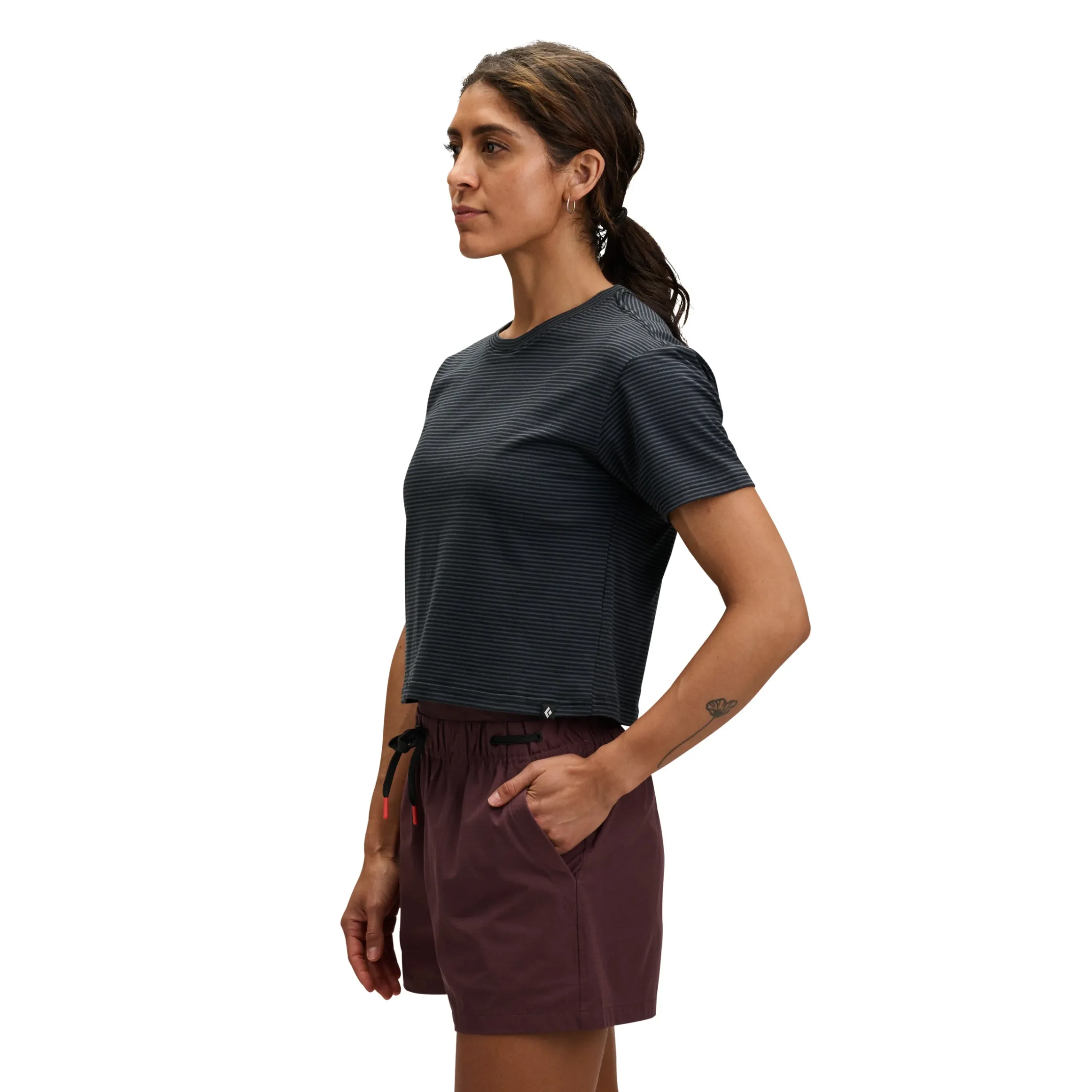 Women's BD Stripe Crop Short Sleeve Tee