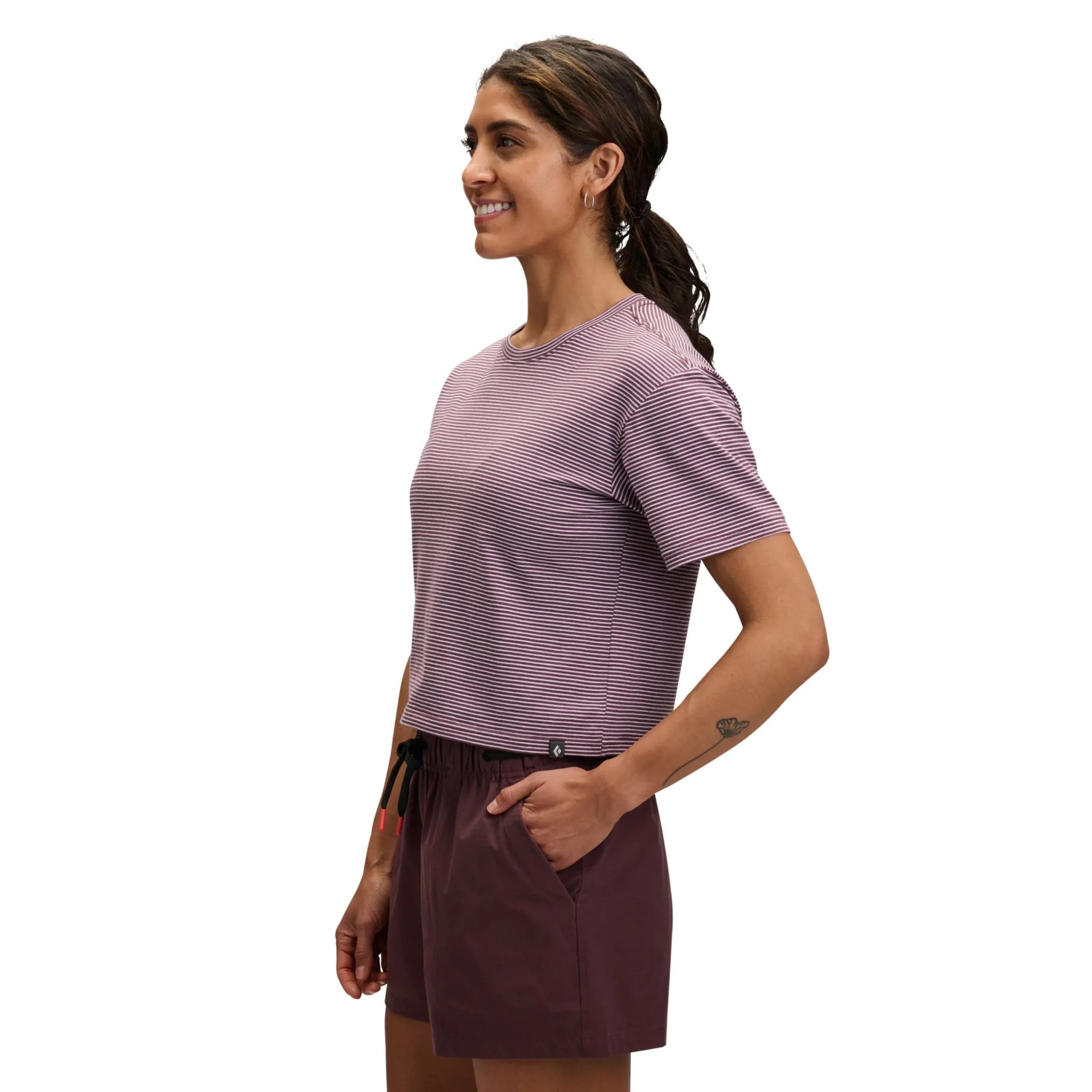 Women's BD Stripe Crop Short Sleeve Tee